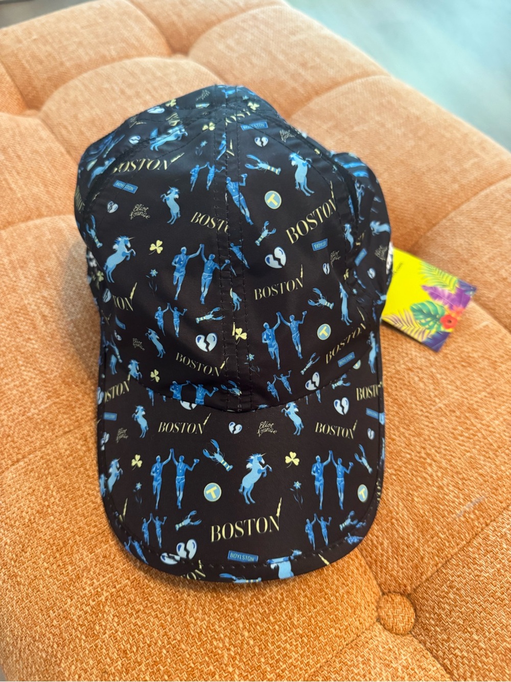 Boston Patterned Black Baseball Cap